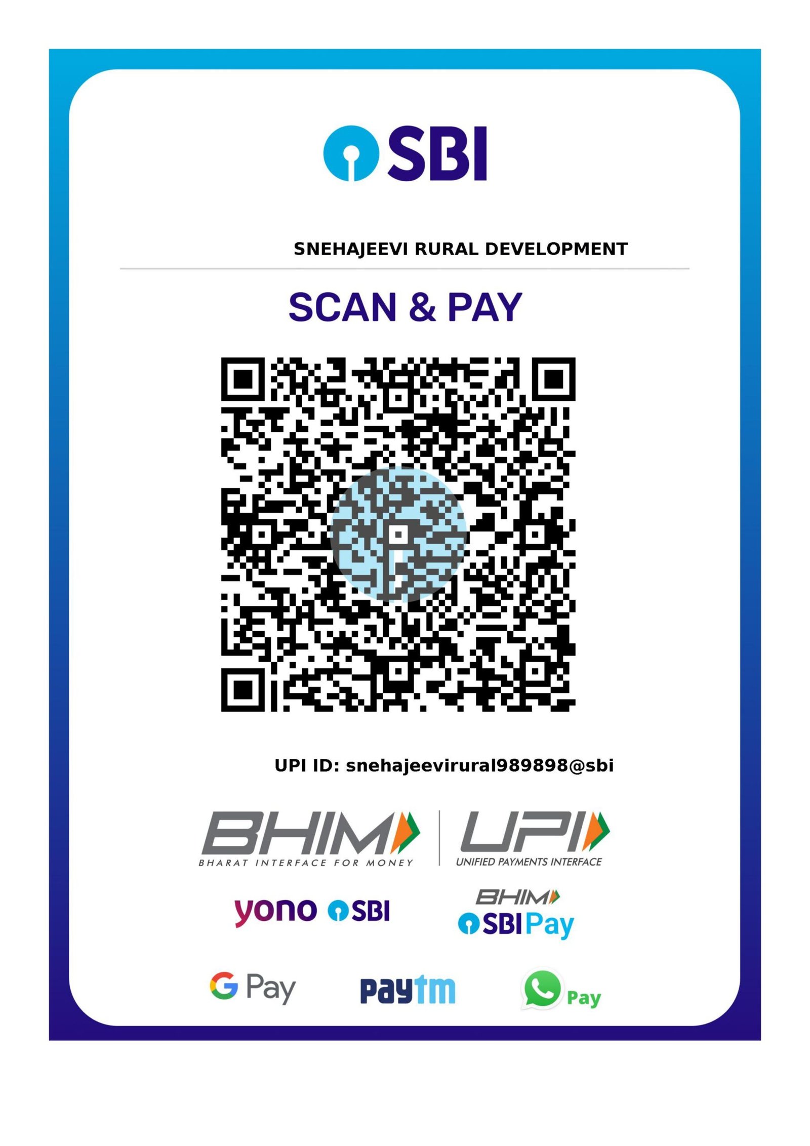 Snehajeevi RDS UPI QR Code